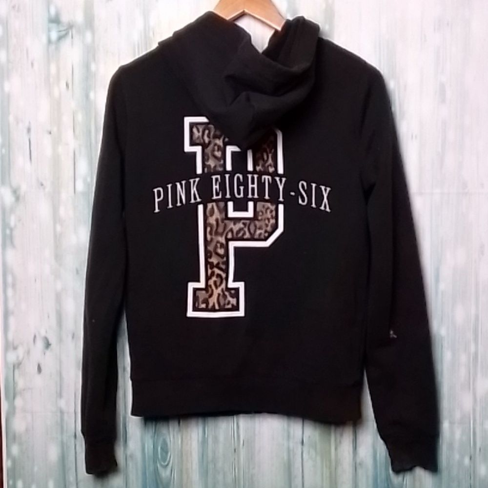 Pink hoodie black full zip small - Picture 2 of 9